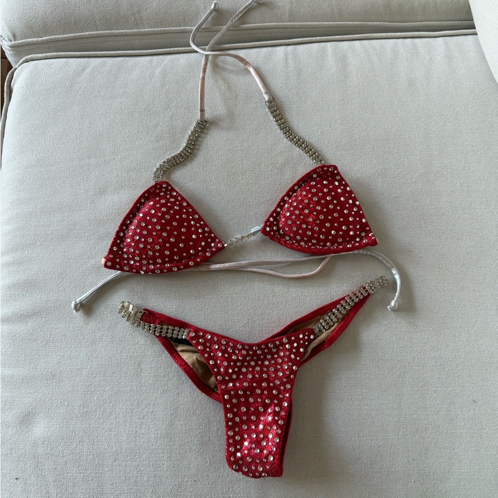 Ravish Sands competition bikini, Red, XS, A cup top